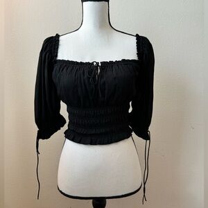 Abercrombie & Fitch Stringy Ruched Squareneck Top